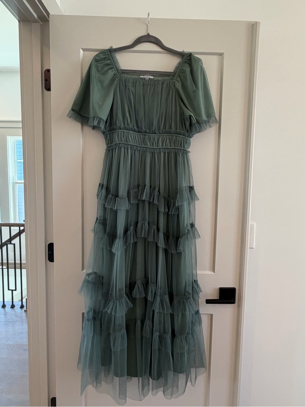 Polagram Sage Green Layered Tulle Dress